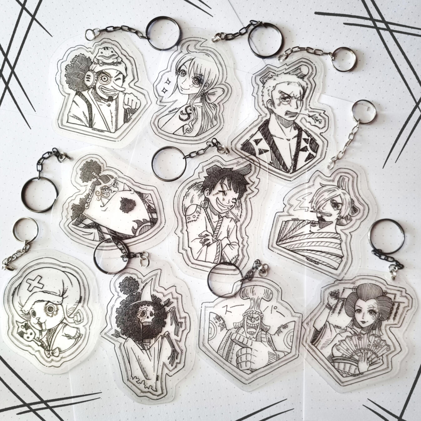 Chaveiros R$5 [polaseal 0.10m] [Apenas Franky e Jinbei disponíveis]